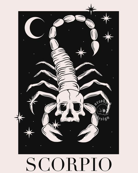 Scorpio Tarot Card, Zodiac Drawings, Scorpio Tarot, Scorpio Art, Astrology Art, Design Drawings, Tattoo Design Drawings, Tarot Card, Artsy Fartsy