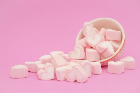 Pink hear marshmallow , sweets hearts of... | Premium Photo #Freepik #photo #background #abstract-background #food #abstract Marshmallow Drink, Food Abstract, Marshmallow Sweets, Heart Marshmallows, Pink Marshmallow, White Marshmallows, Background Food, Pink Marshmallows, Glazed Doughnuts