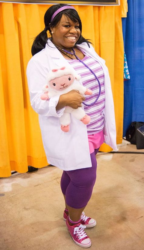 Doc McStuffins Cosplayer at the ACBC . For more visit blog.costumesupercenter.com Doc Mcstuffins Halloween Costume, Doc Mcstuffins Costume, Storybook Characters, Family Diy, Doc Mcstuffins, People Dress, Princess Party, Rain Jacket, Halloween Costumes