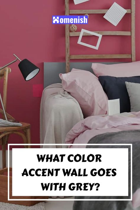 Accent walls are a great way to easily bring style and character to a room. If you you like to incorporate grey with your current accent wall, read on to find out what the best color accent walls to use. Light Grey Room, Color Accent Wall, Colours That Go With Grey, Gold Accent Wall, Red Accent Wall, Pink Accent Walls, Yellow Accent Walls, Dark Grey Rooms, Grey Accent Wall