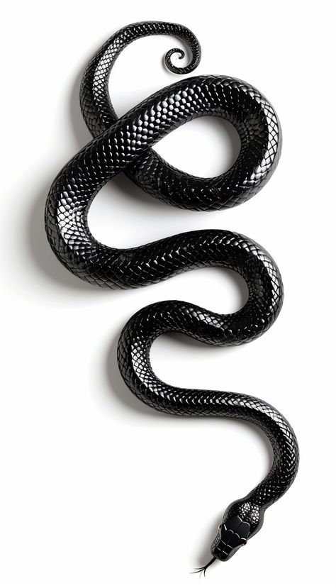 Realistic Black Mamba Snake Black Mamba Snake Tattoo, Snake Vector, Black Snake Tattoo, White Vector Background, Black Mamba Snake, Mamba Snake, Black And White Snake, Hibiscus Tattoo, Inspirational Digital Art