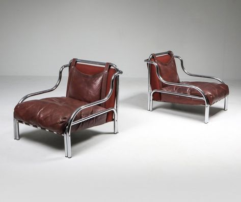 Modern Retro Furniture, Gae Aulenti, Easy Chairs, Leather Chairs, House Furniture Design, Vintage Chairs, Leather Chair, Decor Interior Design, Furniture Chair