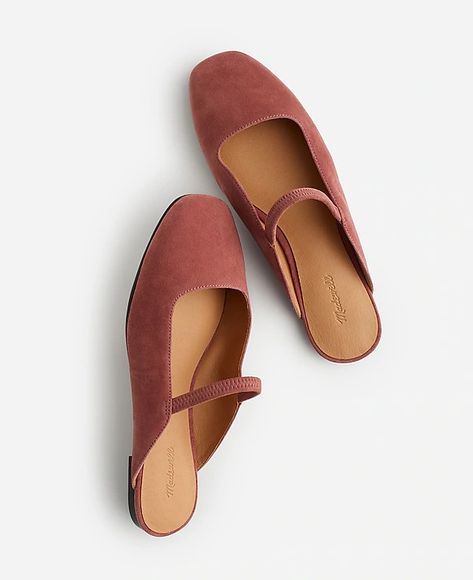 The Greta Ballet Flat Mule | Madewell Madewell Mules, Withered Rose, Everyday Flats, Mule Flats, Work Flats, Leather Industry, Flat Mules, Point Shoes, Va Va Voom