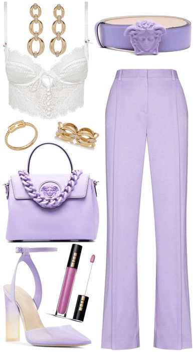 Lilac Purple Dress Outfit, Purple Brunch Outfit, Playful Purple Outfit, Purple Formal Outfit, Violet Outfits, Purple Lifestyle, Guts Outfit, Purple Outfit Ideas, Purple Fashion Outfit