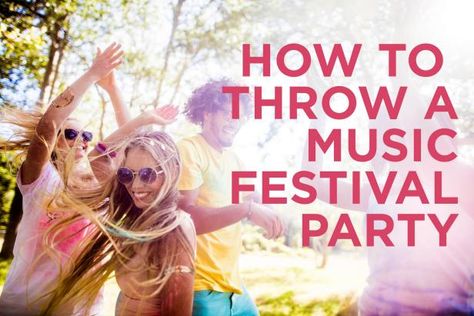 Celebrate the best music festivals of the summer with these "good vibes" outdoor party ideas from HGTV.com. Music Party Decorations, Festival Themed Party, Music Festival Party, Music Festival Camping, Coachella Party, Festival Themed Wedding, Music Themed Parties, Festival Theme, Festival Camping