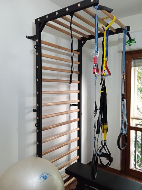 ARTIMEX Wall Bars metal/wood (Swedish Ladder) for Physical Therapy and Gymnastic - Used in Homes, Gyms, Clinics and Fitness Centers – 240x90cm, Spartan Model, Code 277 : Amazon.co.uk: Sports & Outdoors Office Gym Combo Ideas, Physical Therapy Clinic Design, Home Office Gym Combo, Office Gym Combo, Physical Therapy Clinic, Swedish Ladder, Wall Bars, Home Office/gym, Therapy Clinic