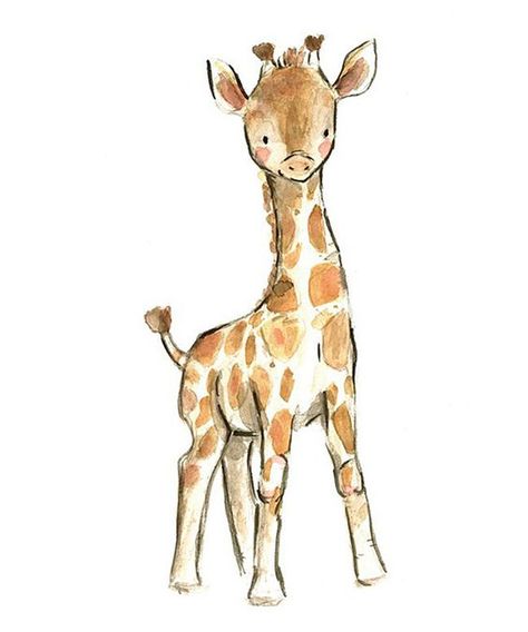 Watercolor Gouache, Kids Illustration, Drawing Animals, Art Mignon, Giraffe Art, Animal Doodles, A Giraffe, 수채화 그림, Art Things