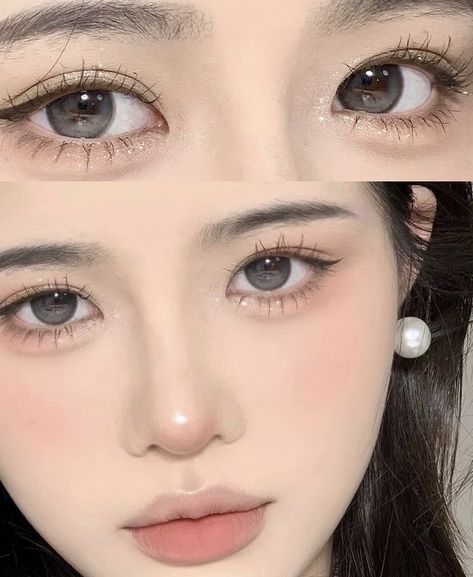 Soft Makeup Look For Hooded Eyes, Makeup Ala Korea, Makeup Asia, Makeup Ulzzang, Makeup Cantik, Ball Makeup, Soft Eye Makeup, Doll Eye Makeup, Korean Eye Makeup