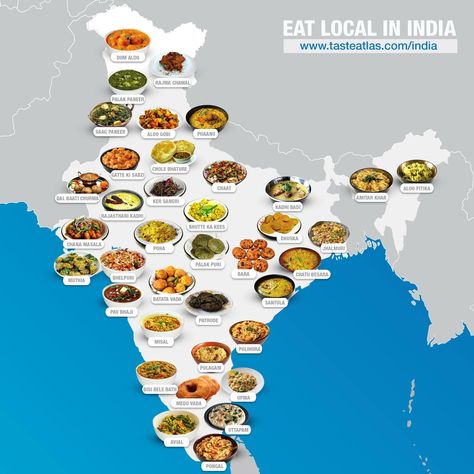 Himalayas Map, Taste Atlas, Indian Food Culture, Balanced Diet Chart, Gk Facts, General Studies, Cloud Kitchen, Food Map, Fruit Names