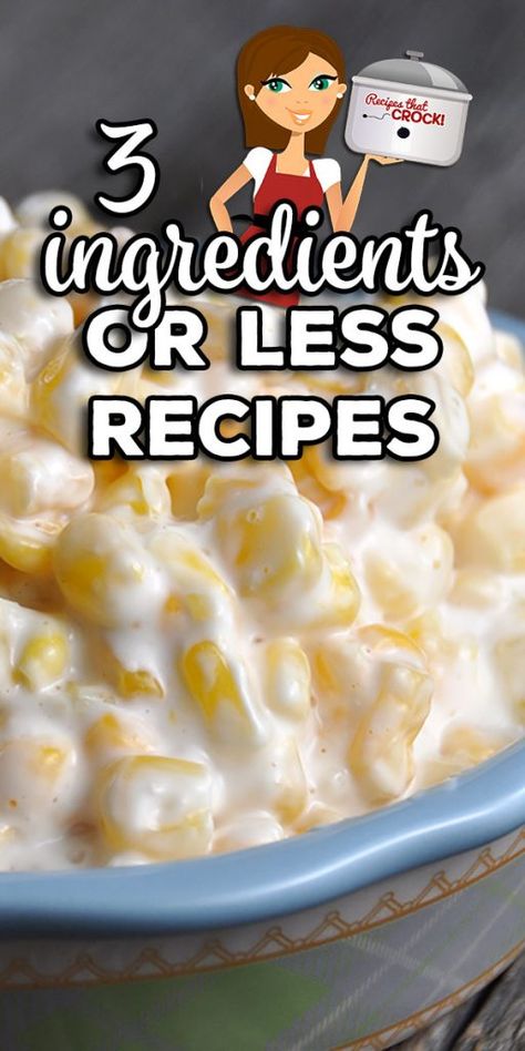 These are all 3 Ingredients or Less Recipes. Hopefully, you'll find some that have ingredients you have in your kitchen from these mains, sides & desserts! Crockpot Desserts Easy, Crock Recipes, 3 Ingredient Dinners, Three Ingredient Recipes, 2 Ingredient Recipes, Recipe Italian, 4 Ingredient Recipes, Crockpot Dinners, Crock Pot Desserts