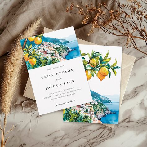 Amalfi Coast Wedding Invitations, Tuscan Wedding Invitations, Italian Wedding Invitations, Lemon Wedding, Amalfi Coast Wedding, Desain Editorial, Villa Wedding, Wedding 2025, Italian Villa