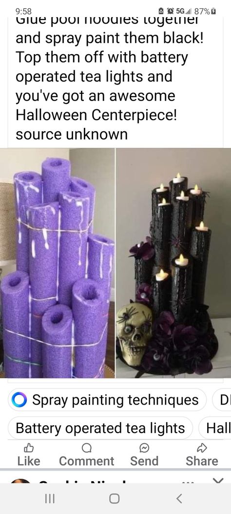 Battery Operated Tea Lights, Halloween Centerpiece, Spray Painting, Spray Paint, Battery Operated, Painting Techniques, Tea Lights, Halloween