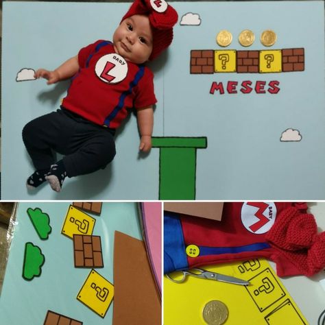 Themed Photoshoot, 3 Month Old Baby, Baby Boy Photography, Mario Bros., Boy Photography, Baby Photoshoot, Mario Bros, 3 Months, Mario