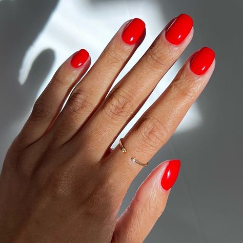 Iram Shelton on Instagram: "For this weeks #manimonday I decided to keep it classic. @hermes Rouge Casaque Ring is @mejuri" Weak Nails, Fun Nail Colors, Nail Color Trends, Spring Nail Trends, Cute Spring Nails, Spring Nail Colors, Her Nails, Vacation Nails, Red Nail