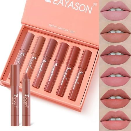 6 Colors Matte Lipstick Gift Box Set For Girl Women - Long Lasting Non-stick Moisturizer Smooth Matte Lip Gloss Lipstick Makeup Gift Set For Party Features: This lipstick is very smooth, easy to color and has a matte effect. use, it is shiny, making it non-greasy and making the lips very comfortable.Suitable for all season makeup and on any occasions, especially while in office, dating, shopping, parties. Great for everyone, whether you are a make-up novice or a make-up artist. This 6-pack of co Lipstick Gift, Lipstick Gift Set, Makeup Gift Set, Dress Pic, Red Lipstick Matte, Red Liquid Lipstick, Lip Sticks, Lipstick Box, Matte Lipstick Set