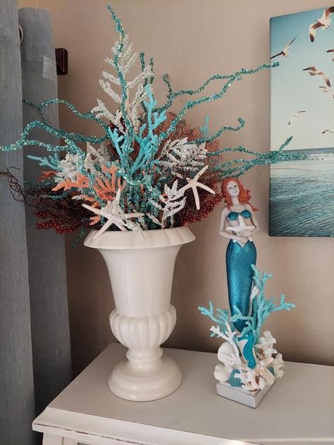 Ocean Flower Arrangements, Beach Floral Arrangements, Beach Flower Arrangements, Coastal Flower Arrangements Beach Themes, Sea Floral Arrangements, Sea Theme Flower Arrangements, Ocean Centerpieces, Ocean Theme Floral Centerpieces, Mermaid Flowers