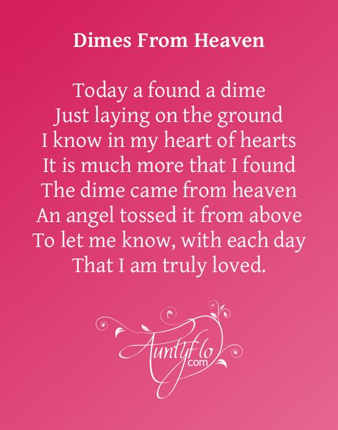 Finding Dimes - Dimes from heaven ... Dimes From Heaven, Finding Dimes, Angel Symbols, Spiritual Signs, Missing Dad, Penny Jewelry, Heaven Poems, Signs From Heaven, In Loving Memory Quotes