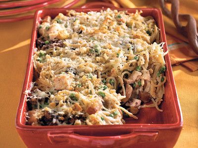 Our Favorite Turkey Tetrazzini Casserole Recipe | SouthernLiving Popular Casseroles, Fall Casseroles, Week Meals, Turkey Tetrazzini, Southern Dinner, Turkey Casserole, Delicious Family Meals, Dinners To Make, Fall Foods