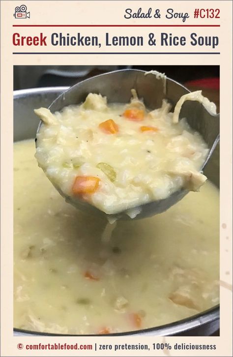 Greek Lemon Rice Soup, Chicken Greek, Lemon Rice Soup, Greek Lemon Rice, Soup Video, Greek Lemon Chicken Soup, Chicken Lemon, Lemon Soup, Lemon Chicken Soup