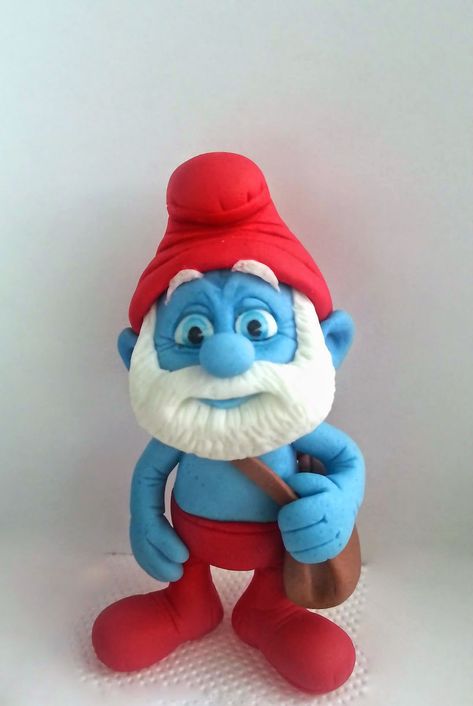 Smurfs Cake, Torte Fondant, Cake Figures, Marie Cat, Fondant Animals, The Smurfs, Birthday Places, Handmade Cake, Fondant Toppers