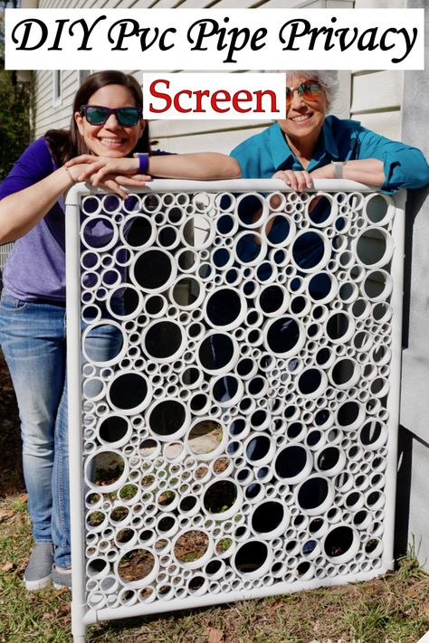 Trash Can Covers, Portable Band Saw, Diy Privacy Screen, Pvc Fence, Pvc Pipe Crafts, Pvc Pipe Projects, Mother Daughter Projects, Pvc Projects, Privacy Screen Outdoor