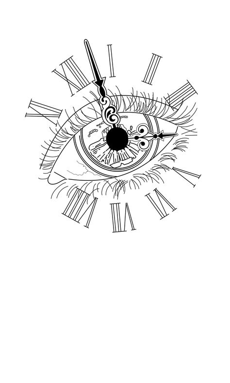 Eye In Clock Tattoo Design, Eye With Clock Tattoo Design, Illumination Art Design Tattoo, Eye Stencil Tattoo, Eye Clock Tattoo, Clock Tattoo Stencil, Illuminate Tattoo, Realistic Eye Tattoo, Chest Tattoo Stencils