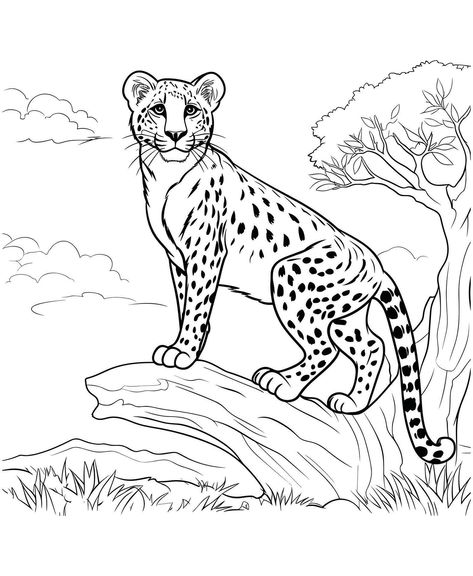 Realistic Cheetah coloring pages Purple Eyes Drawing, Eyes Drawing Realistic, Cheetah Drawing, Crow Images, Drawing Realistic, Drawing Eye, Eyes Drawing, Coloring Pages For Boys, Cool Coloring Pages