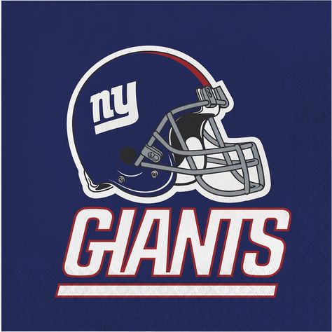 PRICES MAY VARY. 48 New York Giants Napkins Napkins measure 6.5" square Perfect for New York Giants tailgating and game day parties Clean up food fumbles while watching the big game with the New York Giants Napkins. These 2-ply paper napkins measure 6.5" when folded and feature a cool "New York Giants" text with the team's helmet in the bottom right corner. Sold in packages of 48, these party napkins are perfect for serving pizza, burgers and fries, or barbequed ribs during New York Giants game Nfl Party, New York Giants Logo, Giants Logo, New York Giants Football, Nfl New York Giants, Giants Football, American Football Team, Sports Party, Team Events