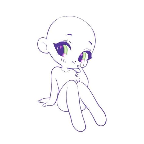 F2u Chibi Base, Chibi Poses Sitting, Chibi Sitting Pose, Chibi Sitting Pose Reference, Sit Pose Reference, Chibi Art Base, Chibi Base Pose, Sitting Chibi, Chibi Anatomy