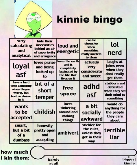 Peridot Su, Kinnie Bingo, Bingo Template, Love The Earth, Bingo Board, Im Tired, Swallows, Bingo Cards, Pride Flags