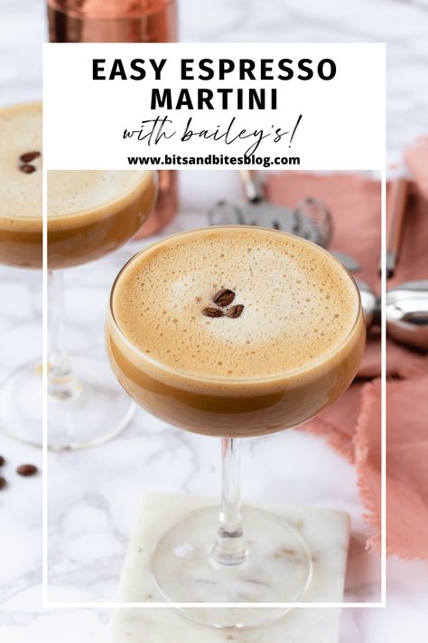 Espresso Martini With Nespresso, Bailey Cocktails Recipes, Expresso Martini Easy, Bailey’s Cocktails, The Best Espresso Martini, Martini Espresso Recipe, Cocktail Recipes Espresso Martini, Espresso Martini Recipes, Baileys Martini Recipes