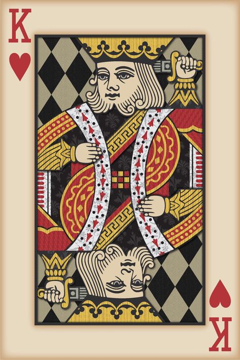 #Playing Card Wall Art #Playing Card Print King Of Hearts Card, Blank Playing Cards, Playing Card Print, Imagenes Dark, King Card, Hearts Playing Cards, Playing Cards Art, Man Cave Art, Playing Cards Design