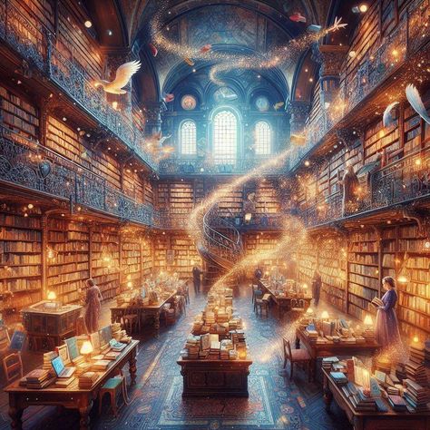 Step into a world where stories come alive and imagination knows no bounds. Welcome to the magical library where books float and characters leap off the pages! #MagicalLibrary #FantasyWorld #BooksComeAlive #Imagination #FloatingBooks #StorytimeMagic #LiteraryAdventure #FantasyLibrary #BookLovers #EnchantedLibrary Library Magic, Enchanted Library, Magic Library, Fantasy Library, Magical Library, Floating Books, Book Aesthetics, Story Time, Fantasy World