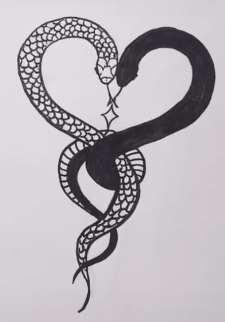 Serpent Tattoo, Raven Tattoo, Sigil Magic, Cool Small Tattoos, Heart Drawing, Sleeves Ideas, Snake Tattoo, Chest Tattoo, Heart Tattoo