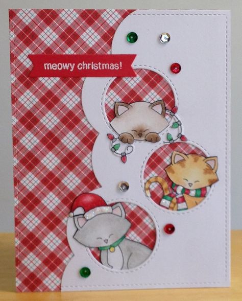 Dog Christmas Cards Handmade, Animal Christmas Cards Handmade, Cat Christmas Cards Handmade, Christmas Cat Cards Handmade, Christmas Cat Cards, Cat Christmas Card Ideas, Christmas Card Ideas With Cats, Funny Cat Christmas Cards, Newtons Nook Christmas Cards