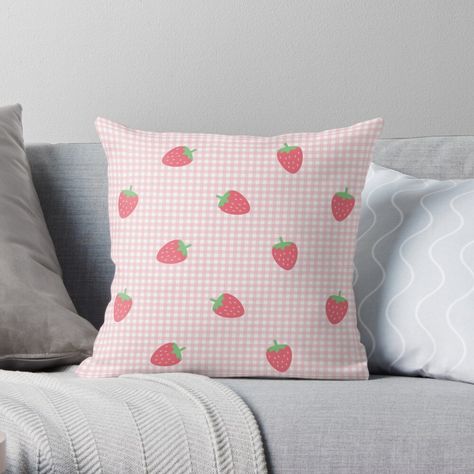 Strawberry Furniture, Gingham Background, Kawaii Room Ideas, Danish Pastel Room, Fairy Room, Cute Cottagecore, Cute Bedroom Ideas, Pastel Room, Pic Nic