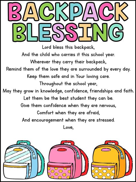 Back To School Prayer For Kids, Back To School Blessing, Pins Pictures, Preschool Logo, Back To School Prayer, Teacher Classroom Supplies, Childrens Prayer, First Day Of School Gift, Prayer Stations