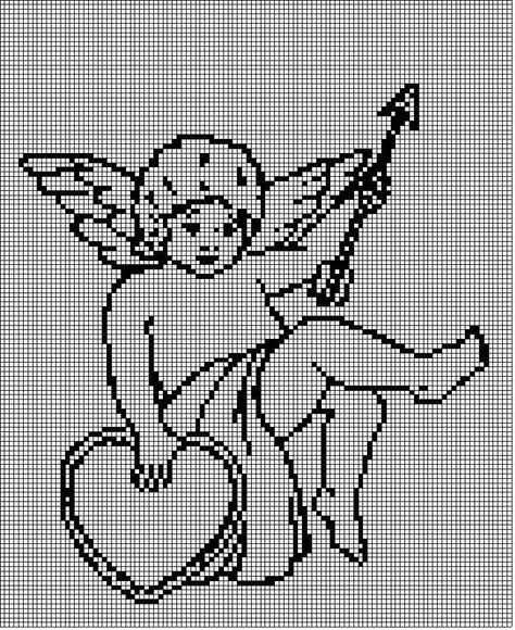 Cupid Valentines Earrings, Fairy Angel, Crochet Basics, Filet Crochet, Yarn Needle, San Valentino, Cross Stitch Patterns, Cross Stitch, Angel