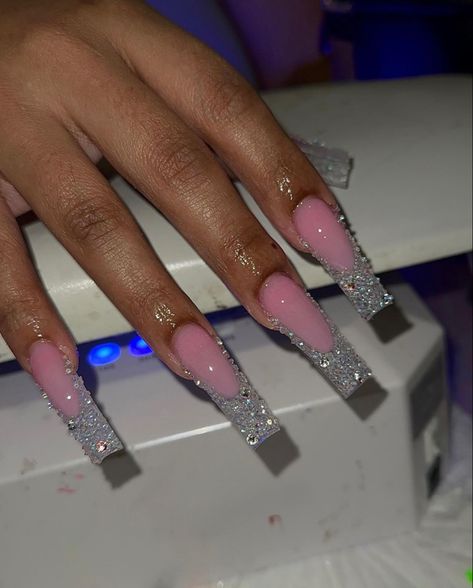 Blinged Out Birthday Nails, Burgundy Acrylic Nails, Halloween Acrylic Nails, Pink Ombre Nails, Long Acrylic Nail Designs, 2024 Prom, Colored Acrylic Nails, Girly Acrylic Nails, Exotic Nails