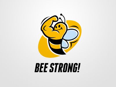 Bee-strong Inspirational Logo Design, Bee Classroom Decor, Bee Strong, Logo Bee, Honey Logo, Bee Classroom, Bee Logo, Bee Illustration, Bee Creative