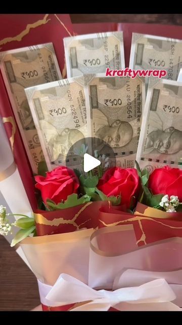 Groom Suit Packing Ideas, Money Bouquet With Roses, Money Bouquet Ideas, Gifting Money, Bouquet With Roses, Trending Crafts, Trousseau Packing, Money Bouquet, Currency Note