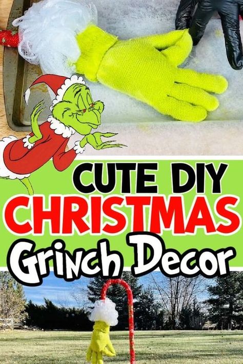 Grinch Decor Ideas, Diy Grinch Christmas Decorations, Grinch Yard Decorations, Diy Grinch, Grinch Decor, Grinch Stuff, Grinch Crafts, Green Candy Canes, Grinch Trees