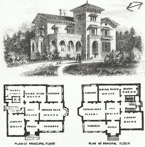 Andrew Jackson Downing Italian Style. 1856 & 1857 Downing and Vaux Cottage Residence Book. The Frances Dodge Mansion was similar, but has been greatly altered. Italianate House Floor Plans, Italian Home Floor Plans, Italian Cottage Floor Plan, Italian Villa Floorplan, Italian Countryside House Floor Plan, Italian Mansion Floor Plan, Italian Villa House Plans, Italianate House Plans, Italian Villa Floor Plans