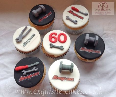 Mechanics tool cupcakes Tool Cupcakes, Mechanics Birthday Party, Mechanic Cake, Cupcakes For Men, 40th Cake, Retirement Cake, Truck Cakes, Cars Theme Birthday Party, 40th Birthday Cakes