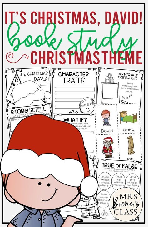 It's Christmas David book activities unit with literacy printables, reading companion activities, and lesson ideas for Kindergarten and First Grade Ideas For Kindergarten, David Shannon, Picture Book Activities, Guided Reading Activities, Text To Self, Kindergarten Reading Activities, Christmas Reading, Kindergarten Books, Story Activities