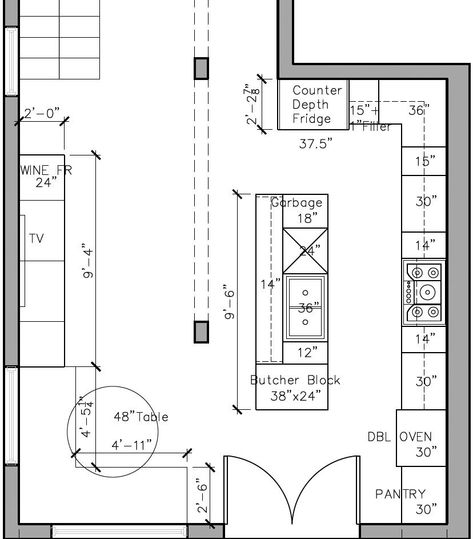 We're renovating our kitchen and step 1 was to figure out our new kitchen layout. Here's our new plans to make the most of this space complete with a dining nook, large island, and range with hood #kitchenrenovation #kitchenlayout Open Concept Kitchen Layout, Large Kitchen Plans, Best Kitchen Layouts With Island, Home Building Binder, Building Binder, Large Kitchen Layout, Layouts House, Rv Shed, Kitchen Plans Layout