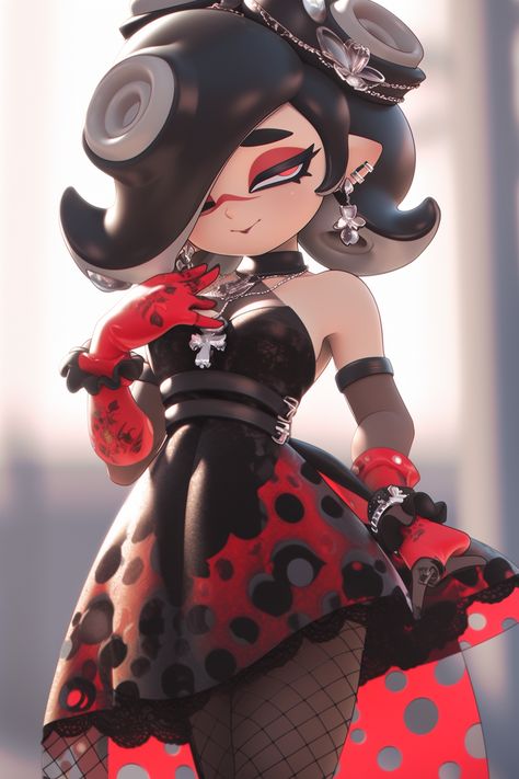 Splatoon Drawing Reference, Splatoon Model, Splatoon Tattoo, Splatoon Art Style, Splatoon 3 Fanart, Inkling Oc, Octoling Oc, Splatoon Octoling, Splatoon Figures