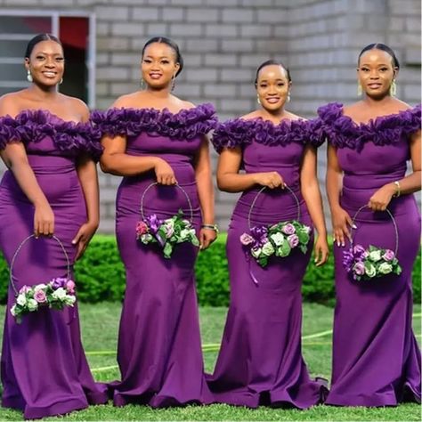 Elegant Design, Good Quality, Regular&Plus Size, Custom Made Color and Size.syi Bridesmaid Dresses African, Country Wedding Guest Dress, Dark Purple Bridesmaid Dresses, Bridal Train, African Bridesmaids, Off Shoulder Bridesmaid, Dresses Images, Off Shoulder Bridesmaid Dress, Latest Bridesmaid Dresses