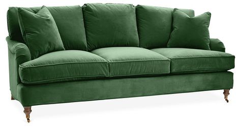 Brooke Sofa, Emerald Velvet Now: $1,914.50 							  							Was: $2,395.00 Green Velvet Couch, English Roll Arm Sofa, Emerald Velvet, Green Couch, Green Velvet Sofa, Velvet Couch, Green Sofa, Rolled Arm Sofa, Settee Sofa