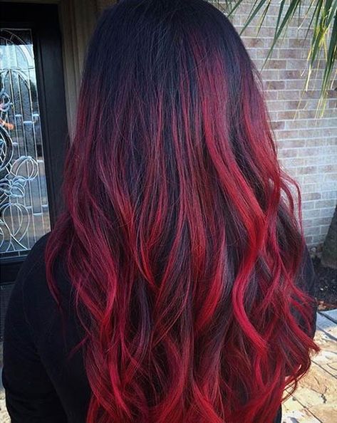 Bright Red Ombre Hair, Hair Color Red Ombre, Red Balayage Hair, Red Ombre Hair, Bold Women, Red Balayage, Brown Ombre Hair, Ombre Hair Blonde, Dark Red Hair